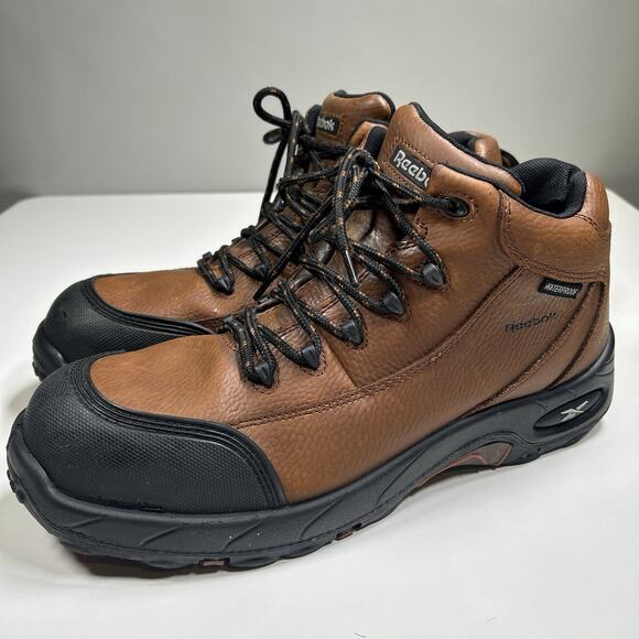 Reebok Work Boots Men’s 12M Waterproof EH Safety Toe Leather Brown RB4444 main image 15
